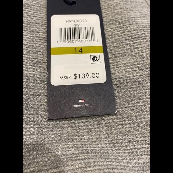 Tommy Hilfiger Pinstripe One-Button Patch Sleeve Gray Blazer SZ 14 - Picture 10 of 10